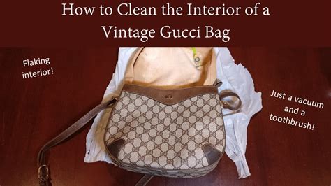 how to clean gucci bag inside|cleaning a Gucci handbag.